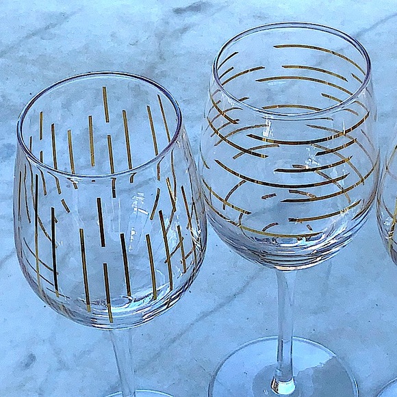 MIKASA CHEERS METALLICS GOLD STEM WINE GLASS 14 FL OZ SET OF 4 - Picture 4 of 10